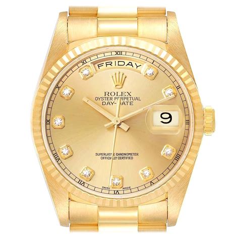 rolex president oro giallo e diamanti|rolex oro chiaro quadrante.